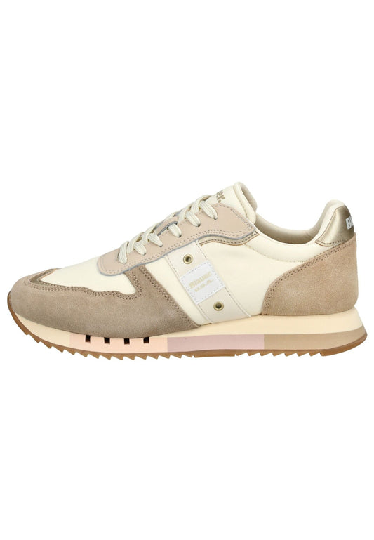 Blauer Sneaker Leder/Textil Creme