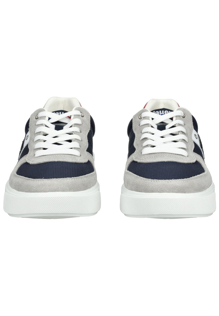 Blauer Sneaker Leder/Textil Grau/Blau
