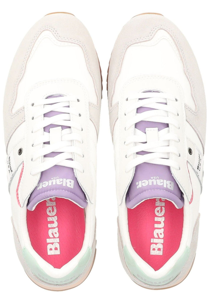 Blauer Sneaker Leder/Textil Grau/Multi