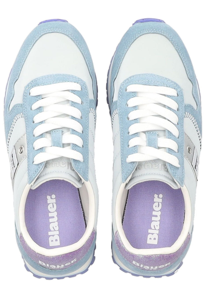 Blauer Sneaker Leder/Textil Hellblau