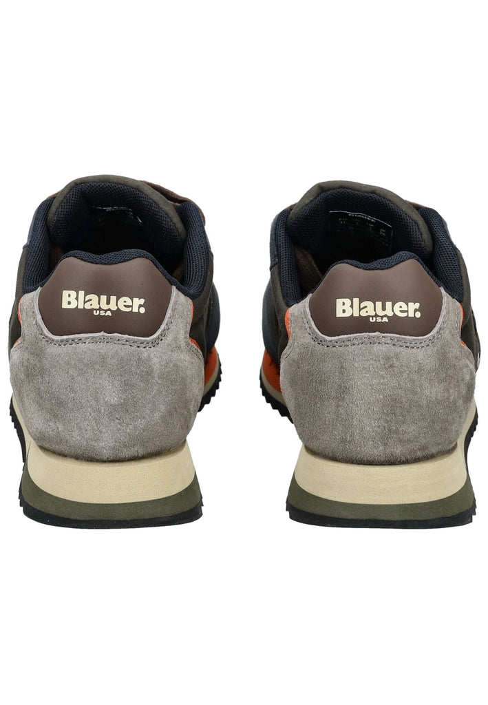 Blauer Sneaker Leder/Textil Navy/Grün