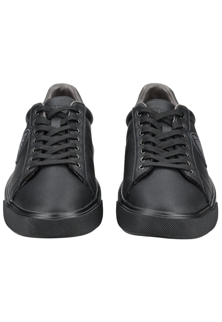 Blauer Sneaker Leder/Textil Schwarz/Schwarz