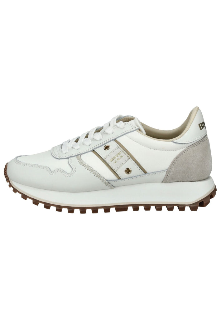 Blauer Sneaker Leder/Textil Weiß