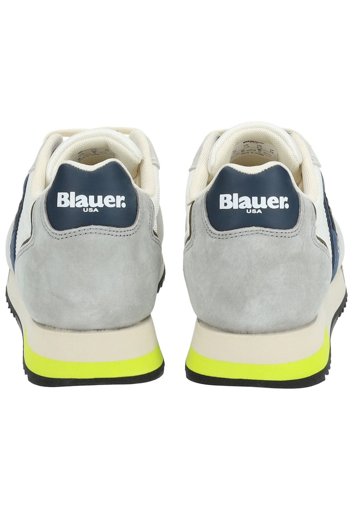 Blauer Sneaker Leder/Textil Weiß/Grau