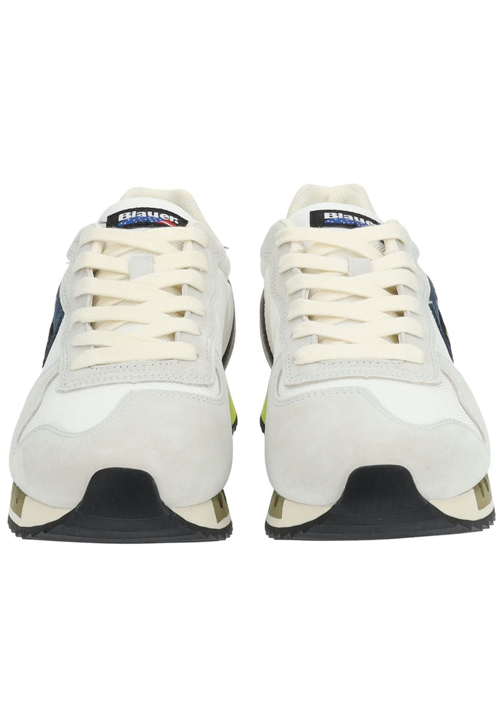 Blauer Sneaker Leder/Textil Weiß/Grau