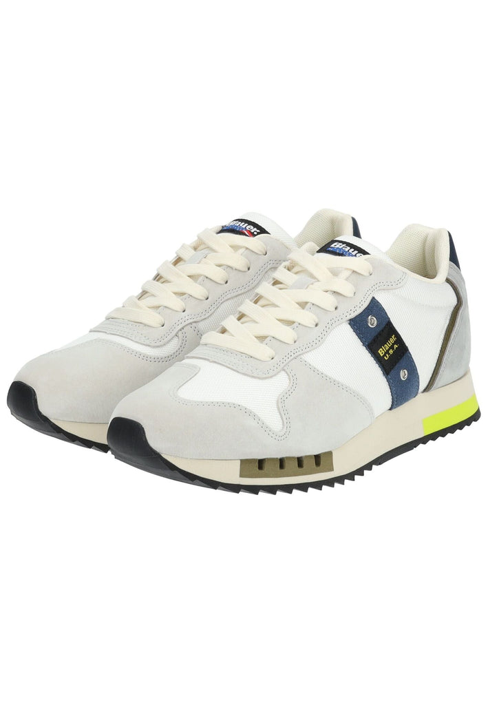 Blauer Sneaker Leder/Textil Weiß/Grau