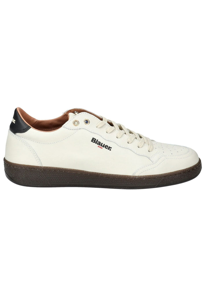 Blauer Sneaker Leder/Textil Weiß/Schwarz