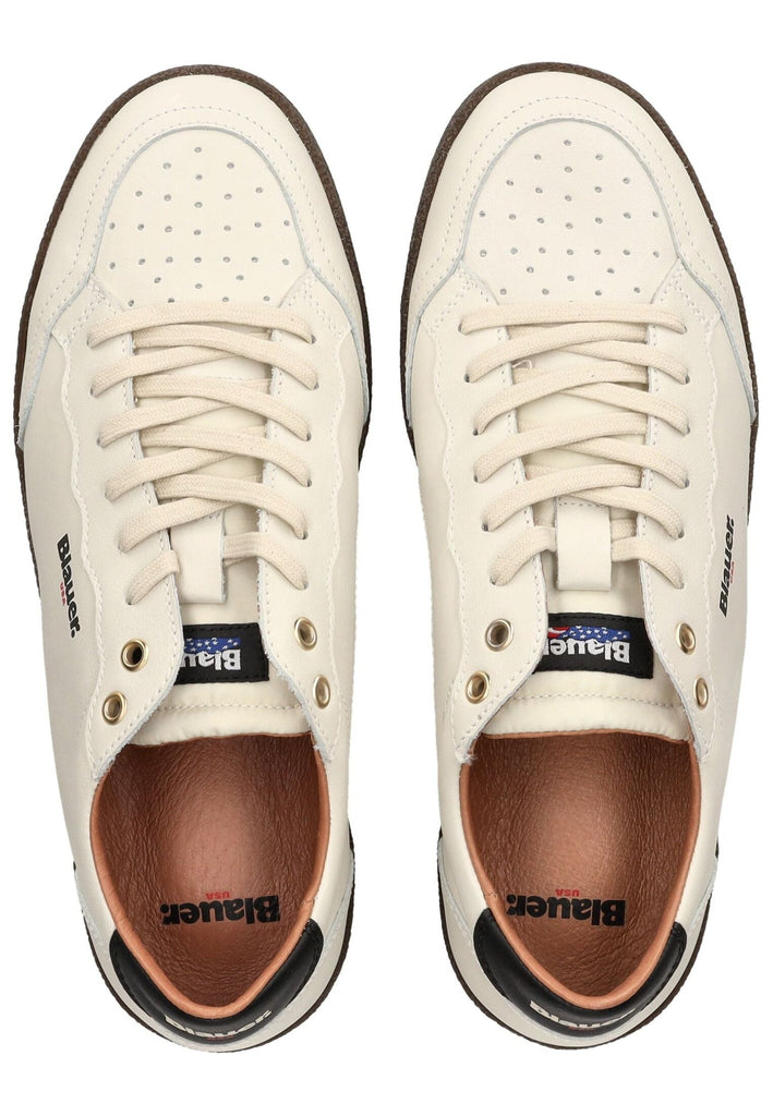 Blauer Sneaker Leder/Textil Weiß/Schwarz