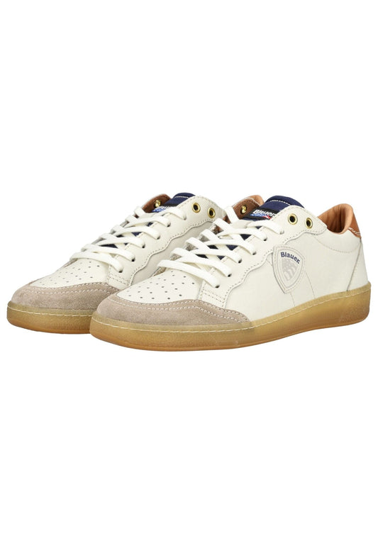 Blauer Sneaker Leder Weiß/Blau