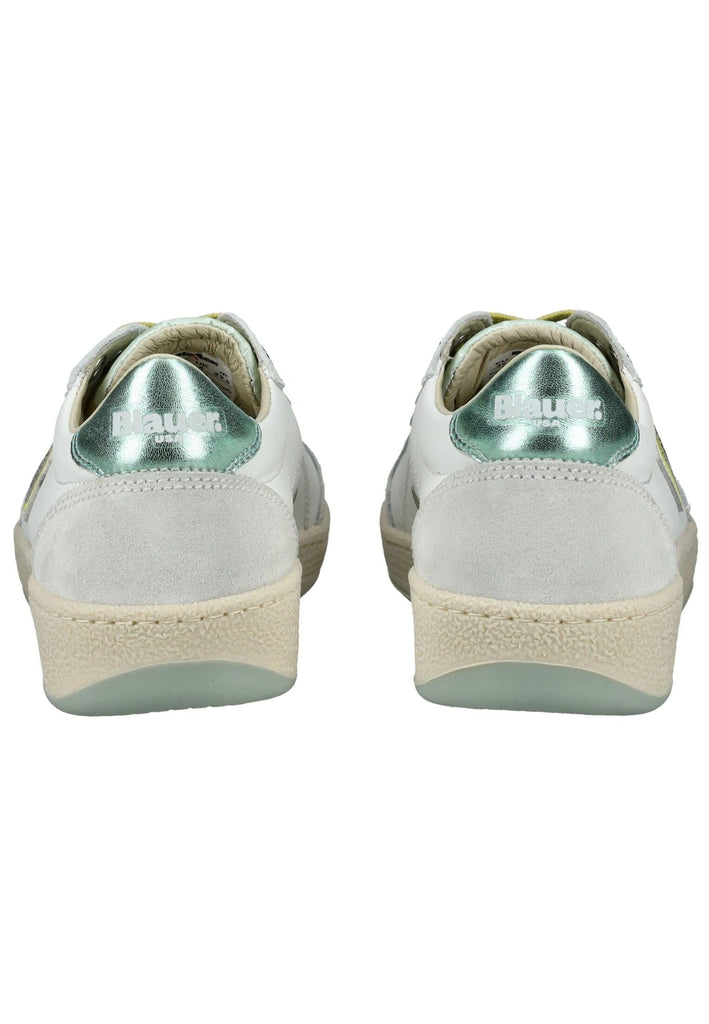 Blauer Sneaker Leder Weiß/Grau