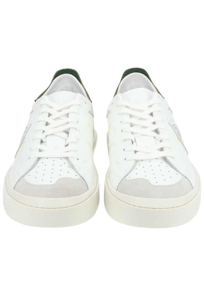 Blauer Sneaker Leder Weiß/Grün