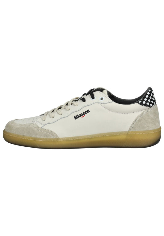 Blauer Sneaker Leder Weiß/Schwarz