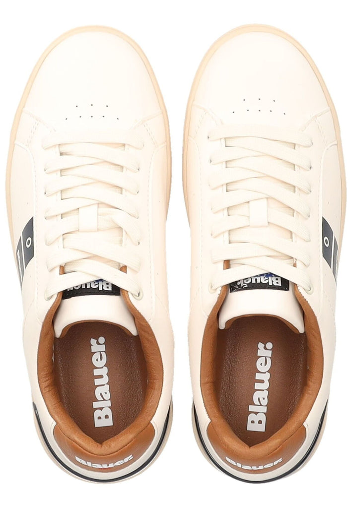 Blauer Sneaker Lederimitat Cream