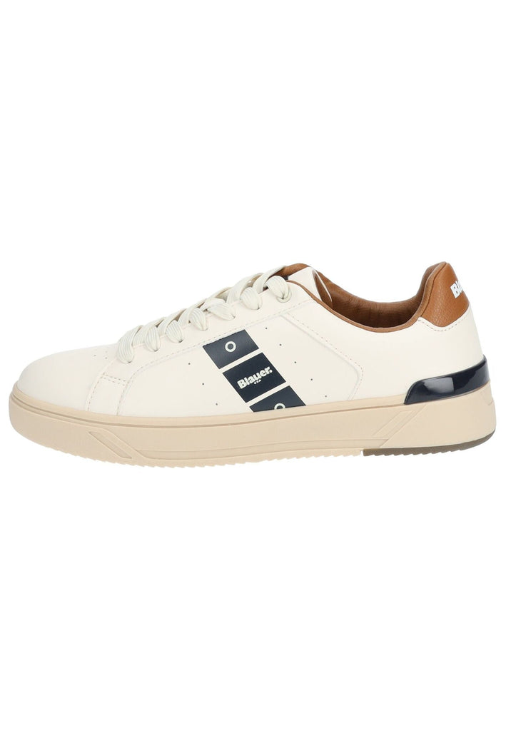 Blauer Sneaker Lederimitat Cream