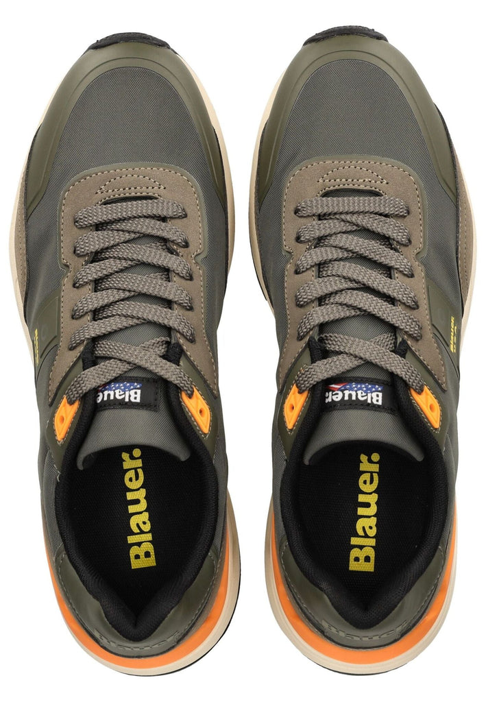 Blauer Sneaker Lederimitat Grün