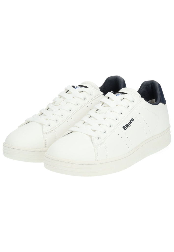 Blauer Sneaker Lederimitat Weiß/Navy