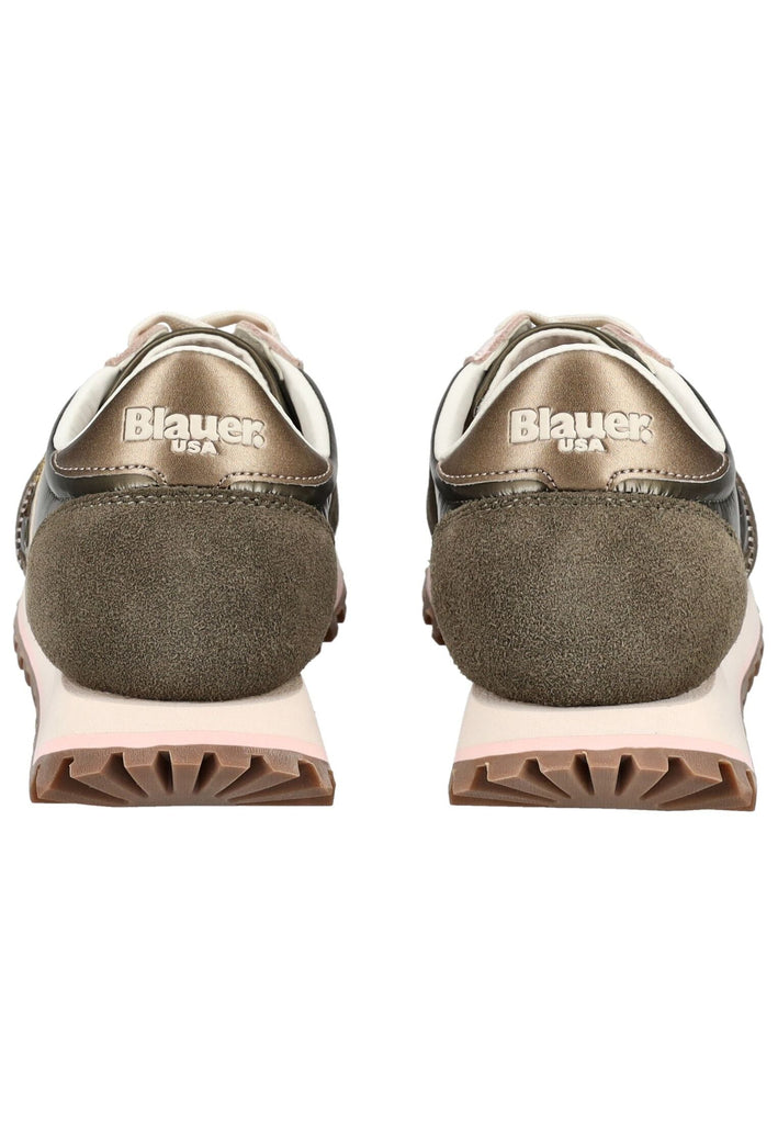 Blauer Sneaker Veloursleder Taupe