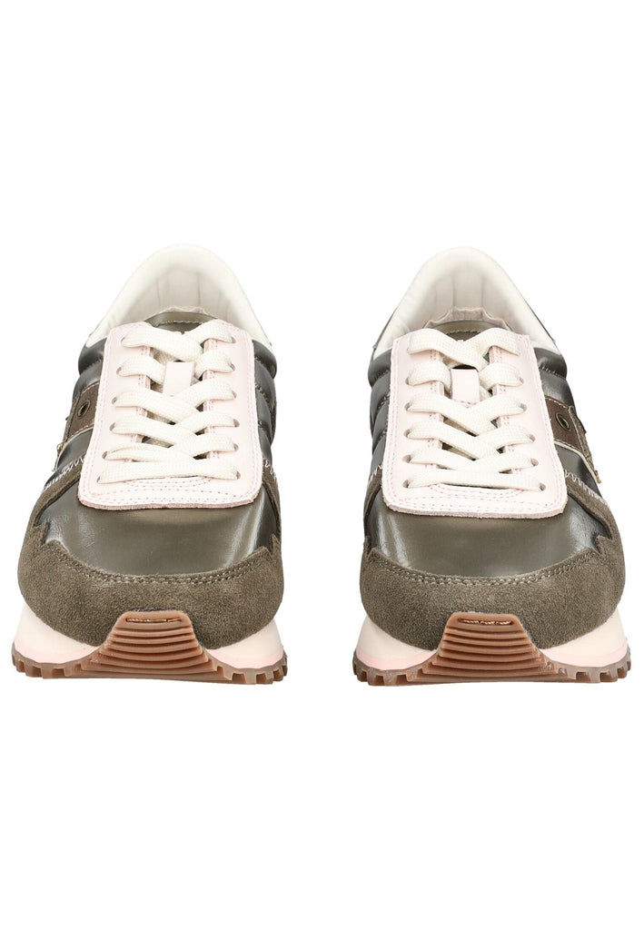 Blauer Sneaker Veloursleder Taupe