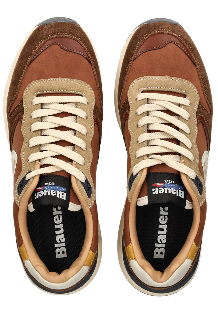 Blauer Sneaker Veloursleder/Textil Braun