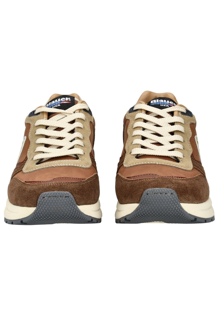 Blauer Sneaker Veloursleder/Textil Braun