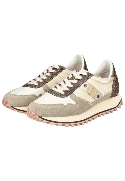 Blauer Sneaker Veolurs/Textil/Synthetik Cream