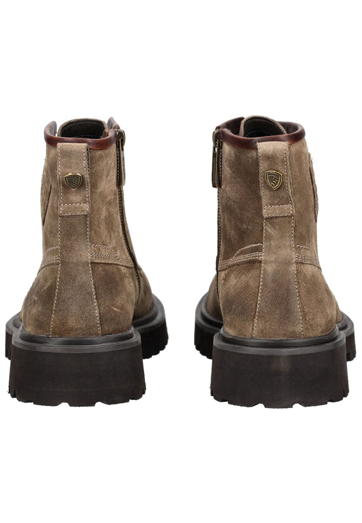 Blauer Stiefelette Leder Braun