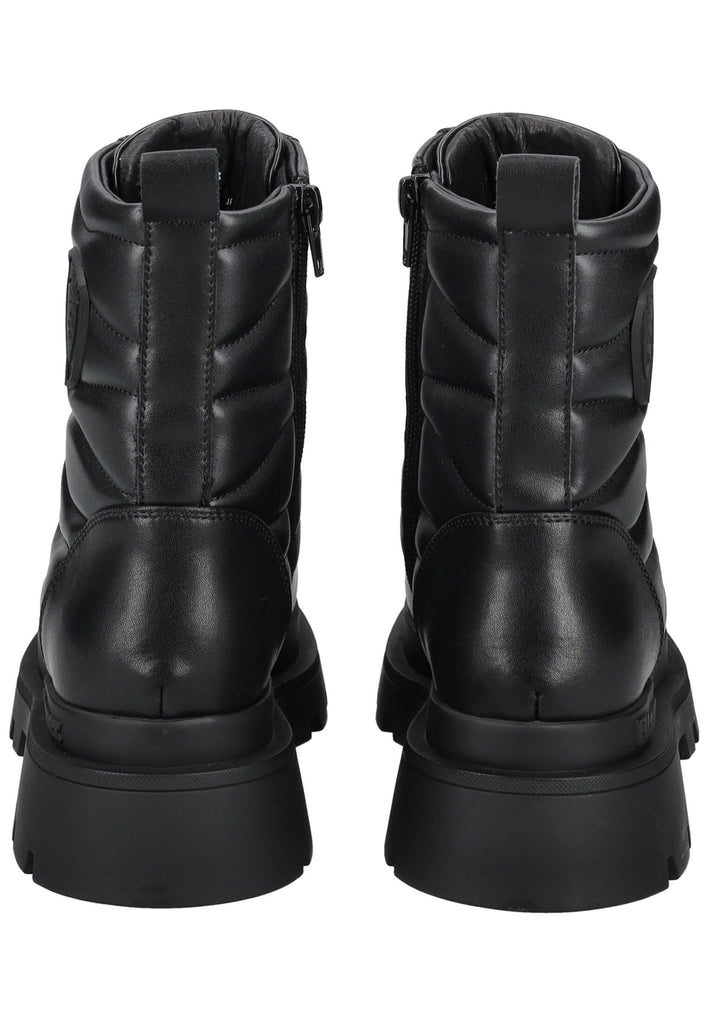 Blauer Stiefelette Leder/Synthetik Schwarz