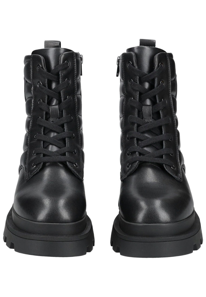 Blauer Stiefelette Leder/Synthetik Schwarz