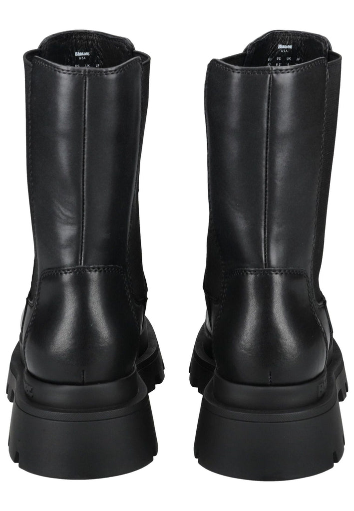 Blauer Stiefelette Leder/Synthetik Schwarz