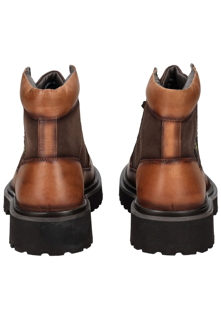 Blauer Stiefelette Leder/Textil Cognac