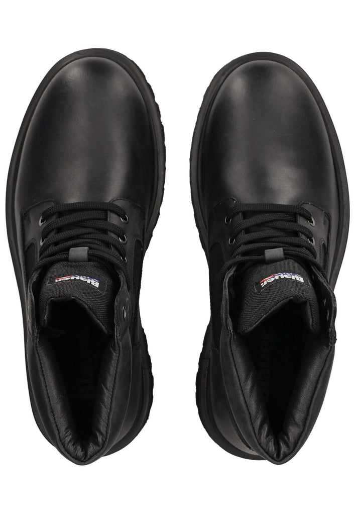 Blauer Stiefelette Leder/Textil Schwarz