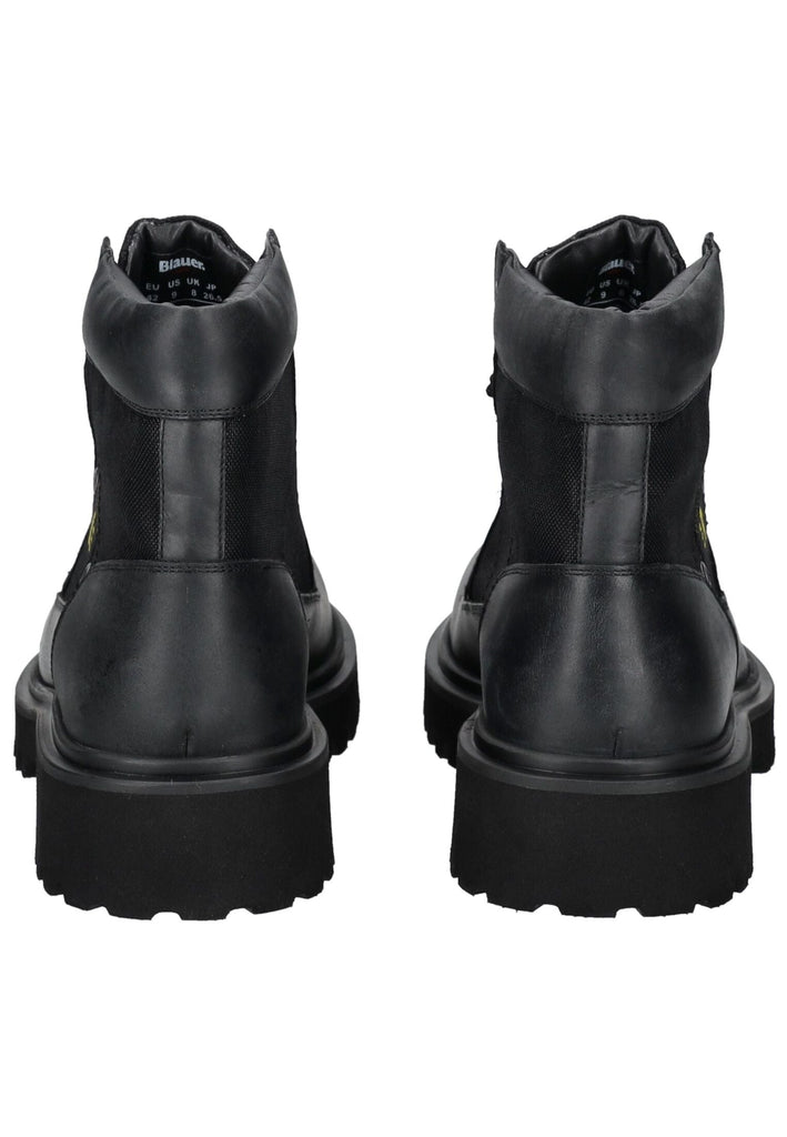 Blauer Stiefelette Leder/Textil Schwarz