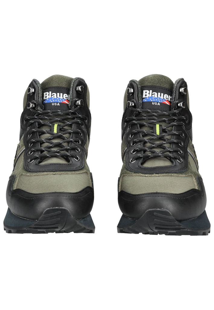 Blauer Stiefelette Veloursleder/Textil Grün/Schwarz Warmfutter