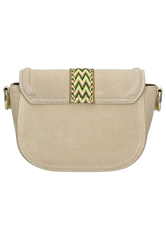 Blauer Taschen Leder/Textil Cream
