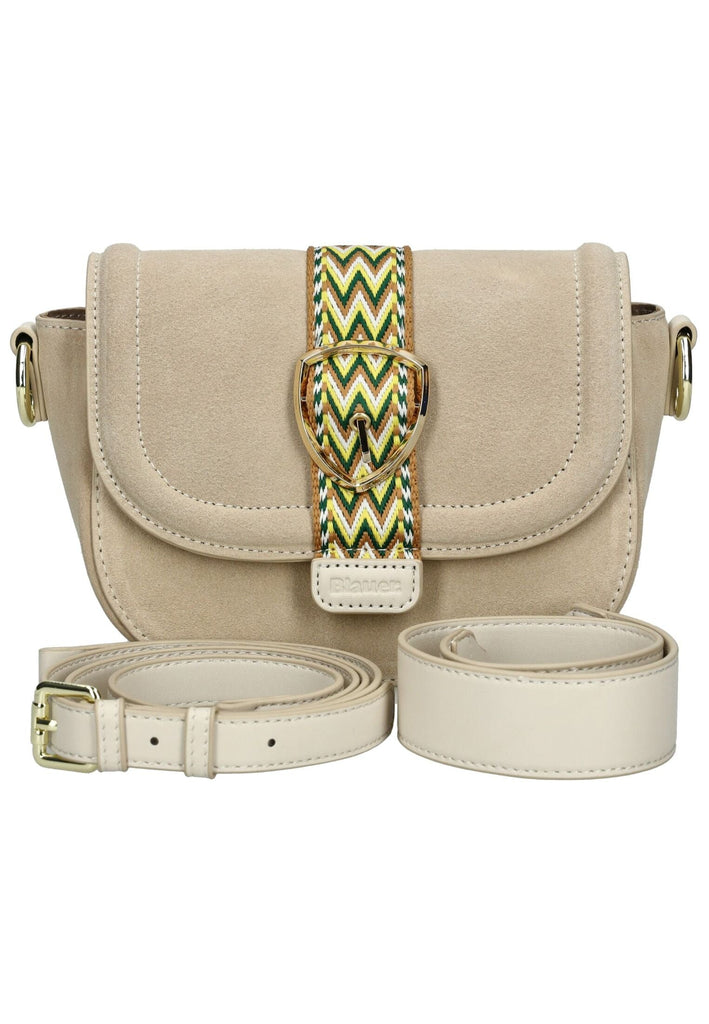 Blauer Taschen Leder/Textil Cream