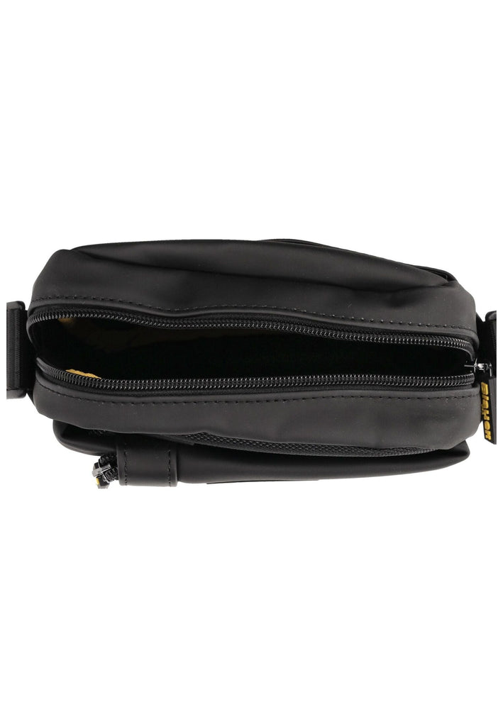 Blauer Taschen Lederimitat/Nylon Schwarz