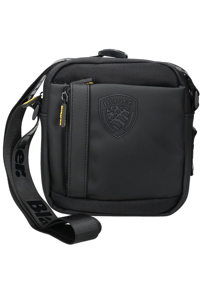 Blauer Taschen Lederimitat/Nylon Schwarz