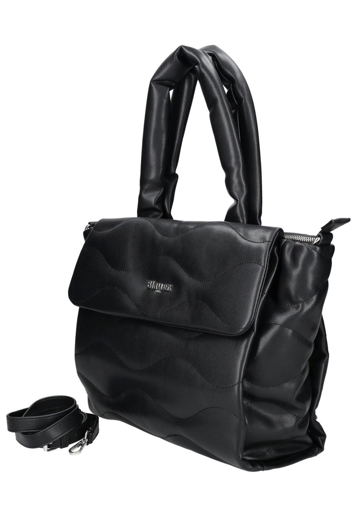 Blauer Taschen Lederimitat Schwarz