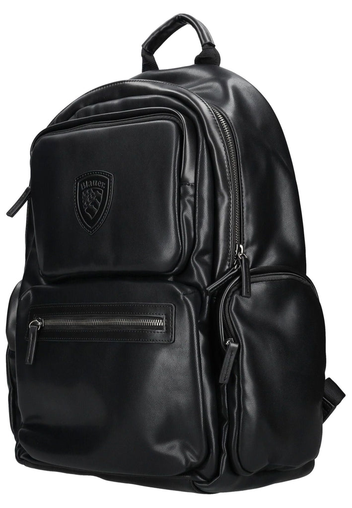 Blauer Taschen Lederimitat Schwarz