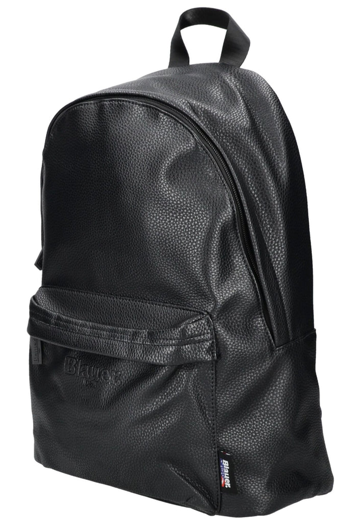 Blauer Taschen Lederimitat/Textil Schwarz