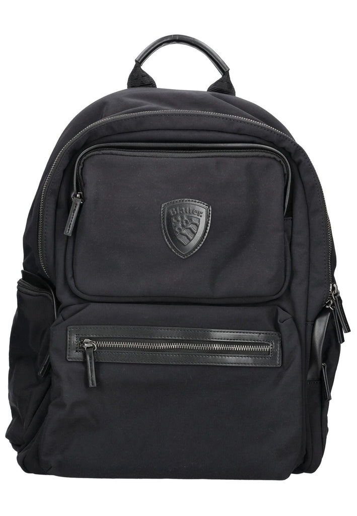 Blauer Taschen Lederimitat/Textil Schwarz