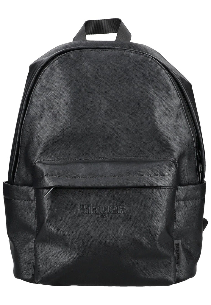 Blauer Taschen Lederimitat/Textil Schwarz