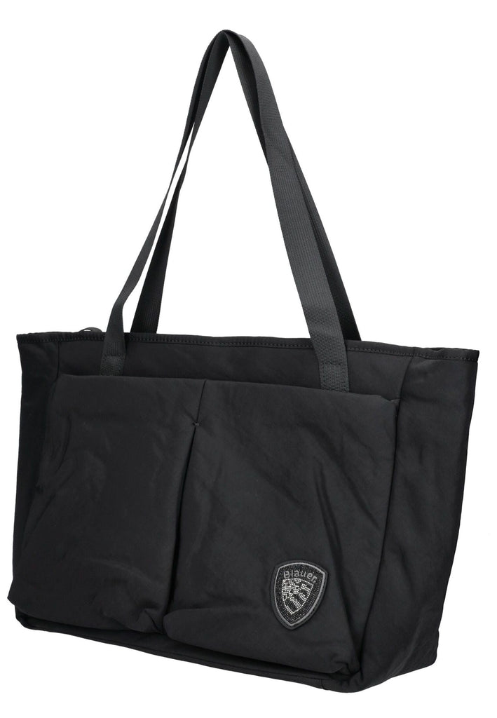 Blauer Taschen Textil Schwarz