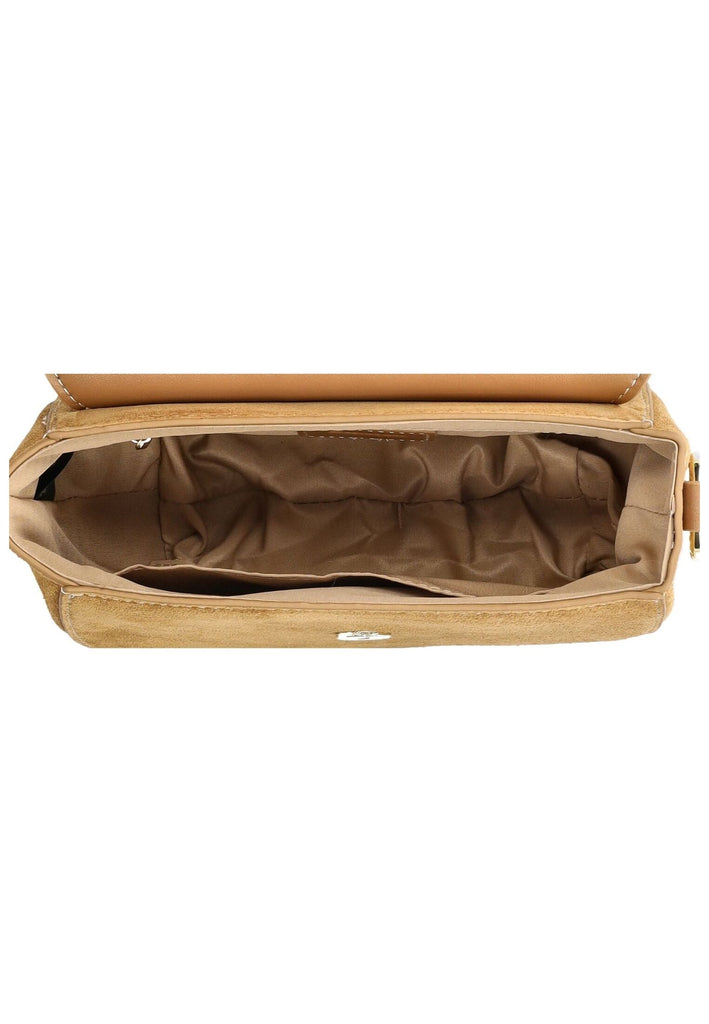Blauer Taschen Veloursleder/Textil Camel