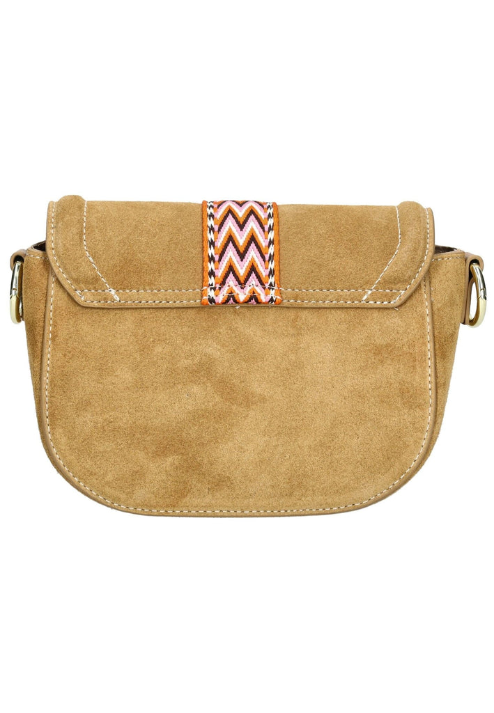 Blauer Taschen Veloursleder/Textil Camel