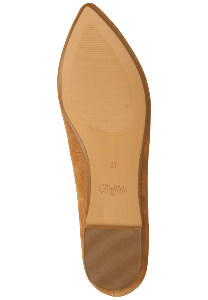 Buffalo Ballerinas Veloursleder Cognac