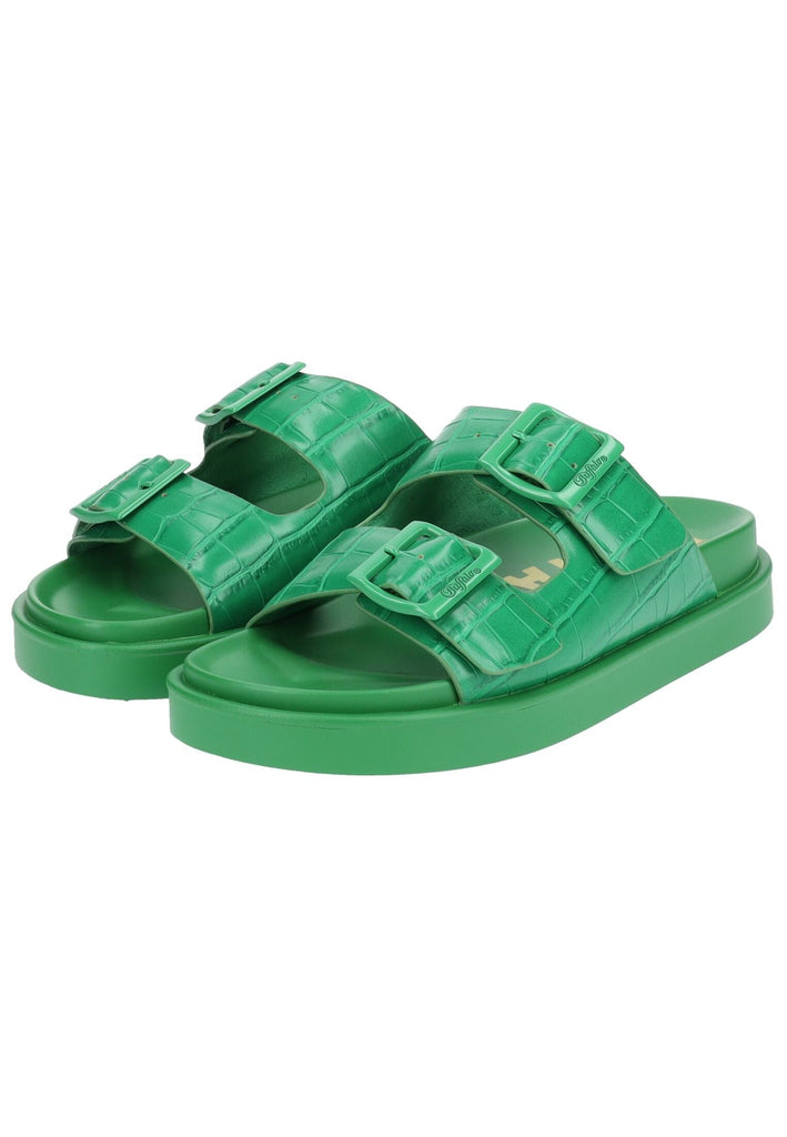 Buffalo Pantoletten Lederimitat Grün