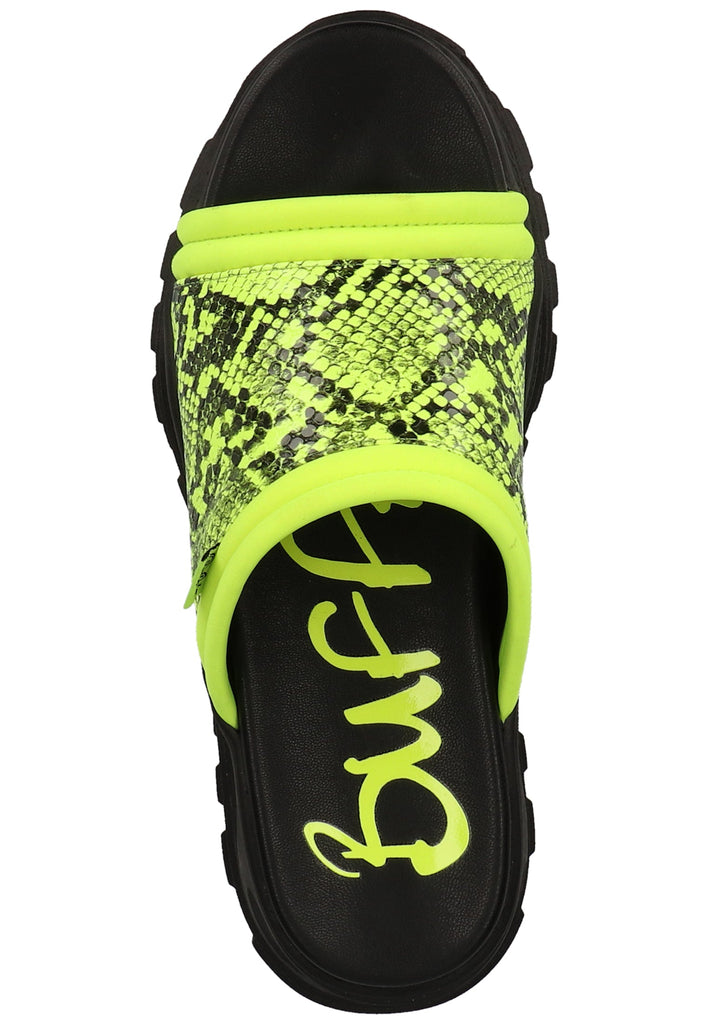 Buffalo Pantoletten Lederimitat Grün