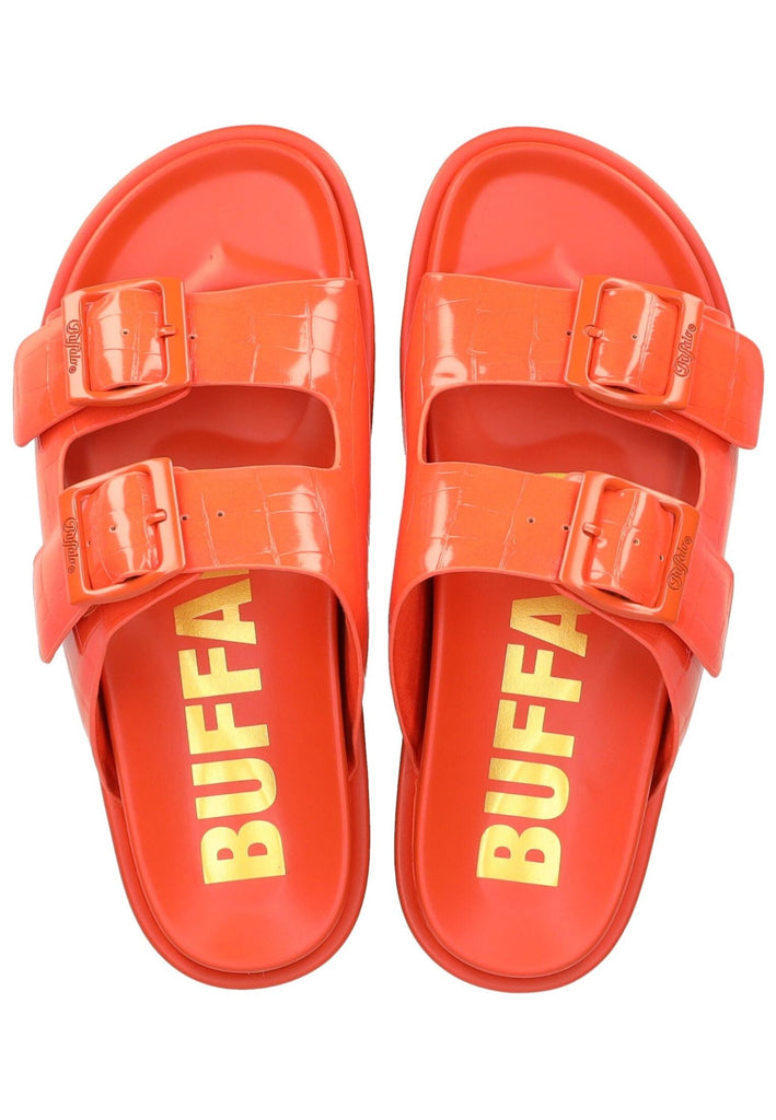 Buffalo Pantoletten Lederimitat Orange