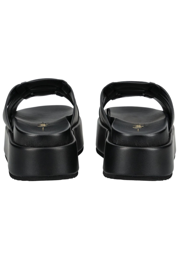 Buffalo Pantoletten Lederimitat Schwarz